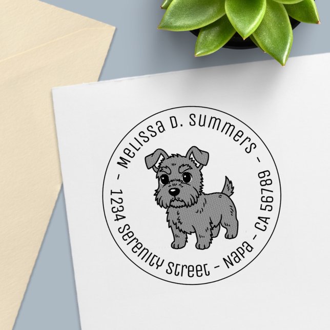 Sello Automático Perro Cute Scottish Terrier Dirección Redonda (Subido por el creador)