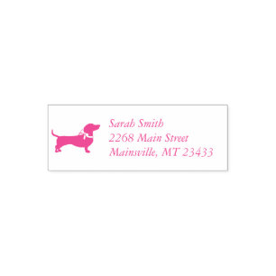 Sello Automático Perro Dachshund Weiner Perro Baby Shower Chica ros