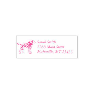 Sello Automático Perro dálmata Chica rosa pimienta de Baby Shower