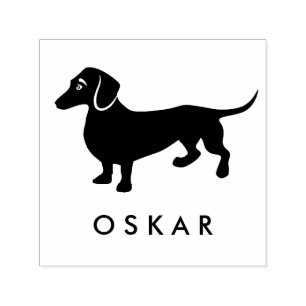 Sello Automático Perro del Dachshund con nombre