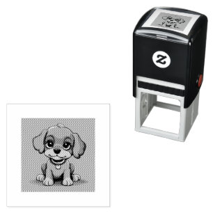 Sello Automático Perro marrón lindo