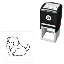 Perro sentado de dibujos animados divertido