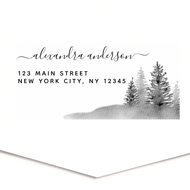 Sello Automático Personal Elegant Mountain Forest Return Address (Subido por el creador)
