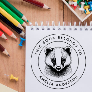 Sello Automático Personalizado Baby Badger Este libro pertenece al 