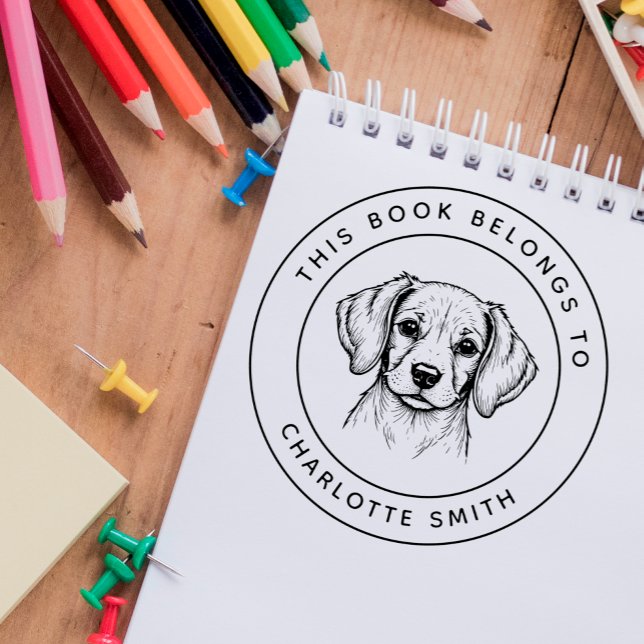 Sello Automático Personalizado Bebé Beagle Este libro pertenece al  (Subido por el creador)