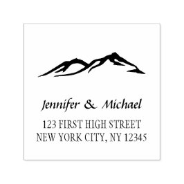 Sello Automático Personalizado boda de montaña Bride Groom nombre