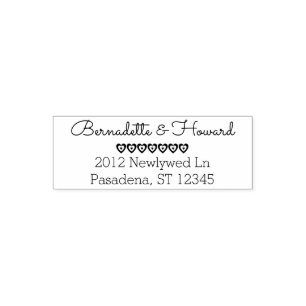 Sello Automático Personalizado Boda romántico   Dirección de retorn