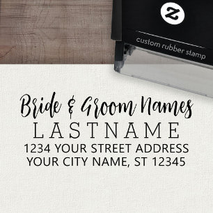 Sello Automático Personalizado Bride Groom Boda Nombre Dirección de