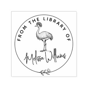 Sello Automático Personalizado Cassowary Ex Libris del libro de la 