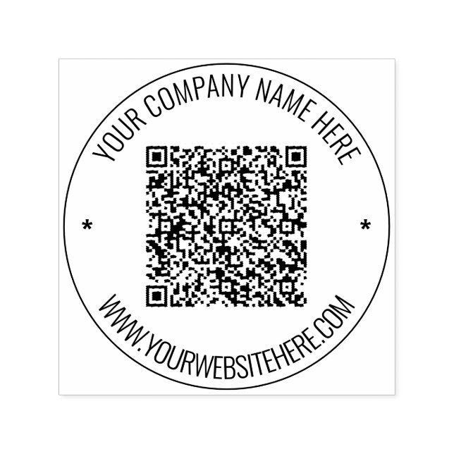 Sello Automático Personalizado código QR Personalizado texto redond (Diseño)