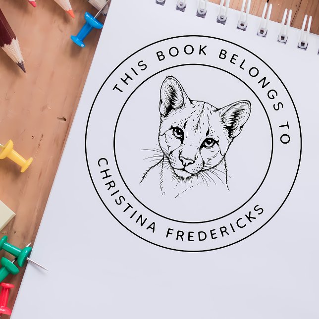 Sello Automático Personalizado Cougar Cat Este libro pertenece al n (Subido por el creador)