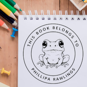 Sello Automático Personalizado Cute Frog Este Libro Pertenece al no