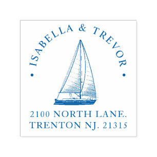 Sello Automático Personalizado de Boda de tema náutico