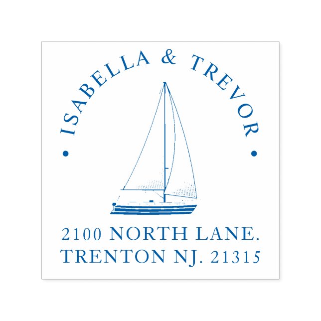 Sello Automático Personalizado de Boda de tema náutico (Diseño)