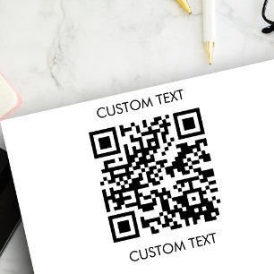 Sello Automático Personalizado de código QR Texto Minimalista Simpl