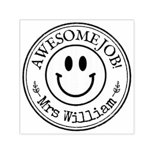 Sello Automático Personalizado de Emoji sonriente de profesor