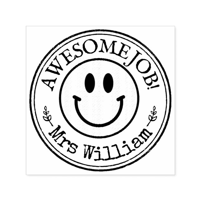 Sello Automático Personalizado de Emoji sonriente de profesor (Diseño)