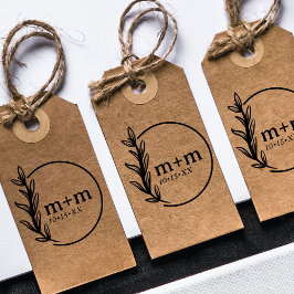 Sello Automático Personalizado de Monograma Botánico boda Bride y G