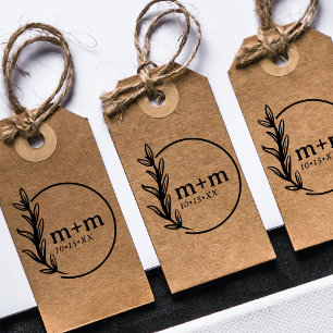 Sello Automático Personalizado de Monograma Botánico boda Bride y G