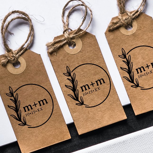 Sello Automático Personalizado de Monograma Botánico boda Bride y G (Subido por el creador)