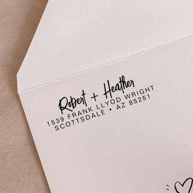 Sello Automático Personalizado de nombres de script de Boda moderno (Subido por el creador)