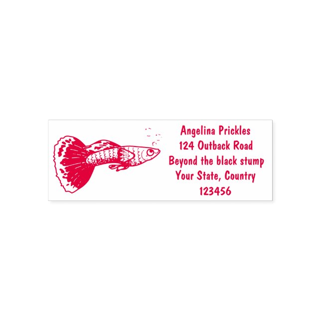Sello Automático Personalizado de peces tropicales adormilados (Diseño)