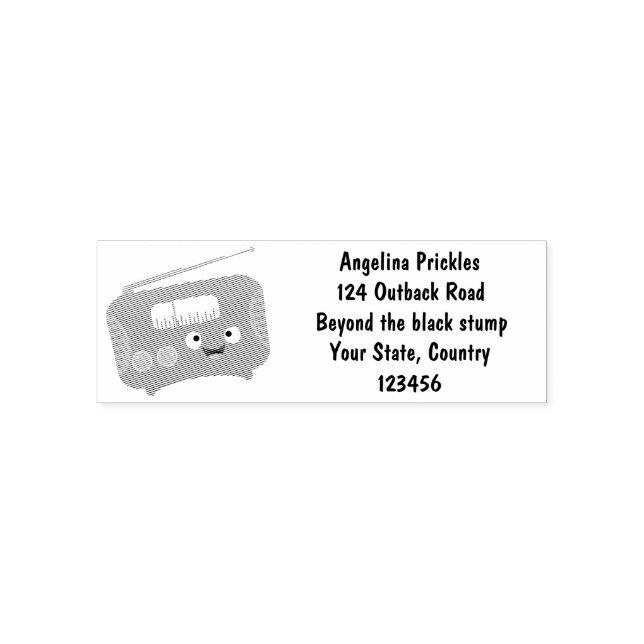 Sello Automático Personalizado de radio retro alegre y gracioso (Diseño)