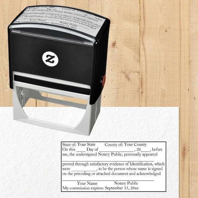 Sello Automático Personalizado de Reconocimiento Público del Notari (Standard Notary Public Acknowledgement Custom Self-inking Stamp)