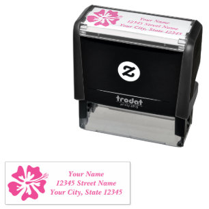 Sello Automático Personalizado del logo de la flor de Hibiscus rosa