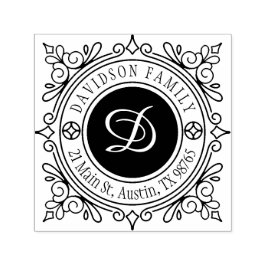 Sello Automático Personalizado Elegant Classy Monogram Return Addre