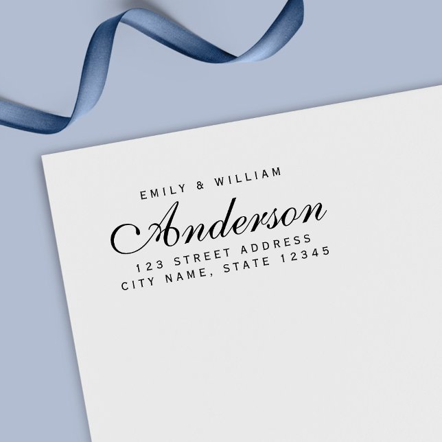 Sello Automático Personalizado Elegant Couple Nombre de familia Dir (Subido por el creador)