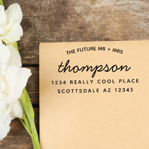 Sello Automático Personalizado Futuro Sr. Sra. Modern Boda Direcció