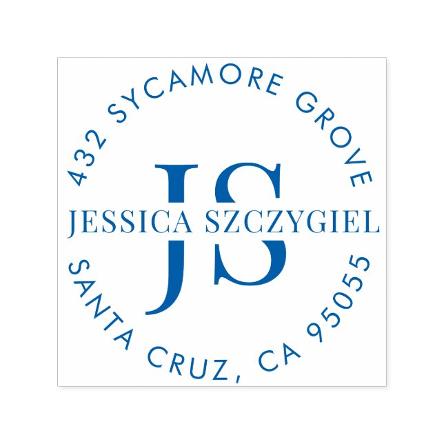 Sello Automático Personalizado Iniciales de Monograma Dirección de  (Diseño)