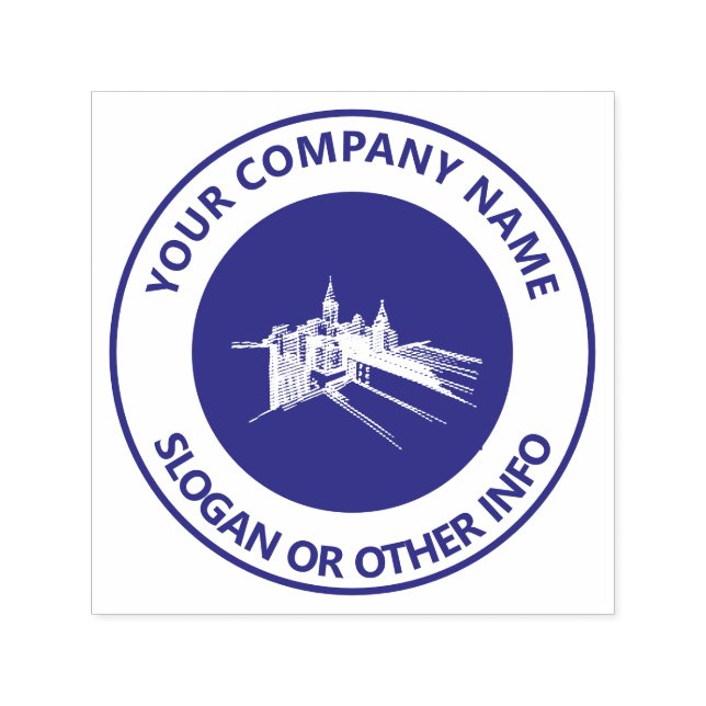 Sello Automático Personalizado logotipo comercial City Violet (Diseño)