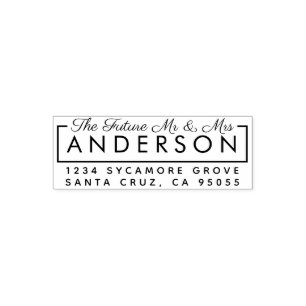 Sello Automático Personalizado Modern "The Future Mr & Mrs"