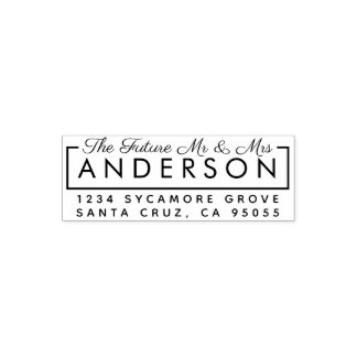 Sello Automático Personalizado Modern "The Future Mr & Mrs"