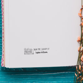 Sello Automático Personalizado Moderno De Libros A Mano De La Bibli