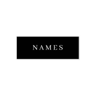 Sello Automático Personalizado negro simple Añadir su nombre elegan