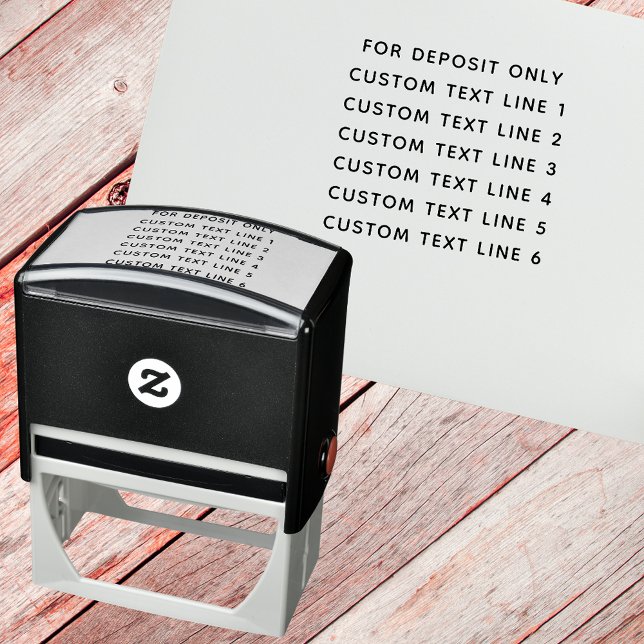 Sello Automático Personalizado para Depósito Sólo 6 Líneas de Serif (Subido por el creador)