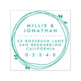 Sello Automático Personalizado Pareja Elegante Moderno Dirección de