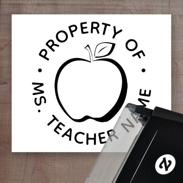 Sello Automático Personalizado profesor aula monograma Apple modern (Subido por el creador)