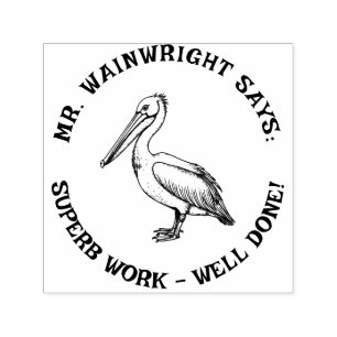 Sello Automático Personalizado Profesor Pelican Stamp Cuto "Magnífi