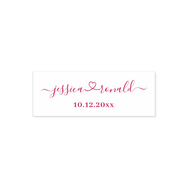 Sello Automático Personalizado recién casados y Boda Fecha de estam (Diseño)