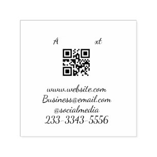 Sello Automático personalizado simple código QR agregar su nombre t