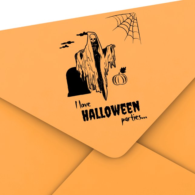 Sello Automático Personalizado Spooky Scary Skeleton Funny Hallowee (Subido por el creador)