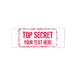 Sello Automático Personalizado tinta roja TOP SECRET logotipo confi