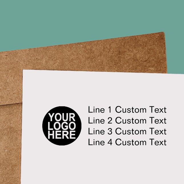 Sello Automático Personalizado tradicional 4 líneas con logotipo (Subido por el creador)