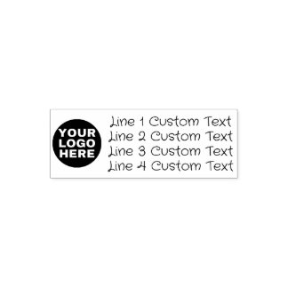 Sello Automático Personalizado tradicional 4 líneas con logotipo