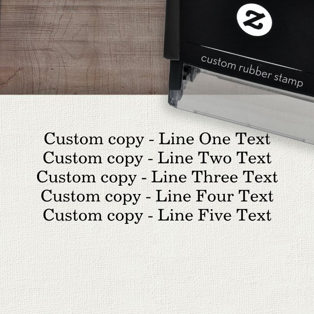 Sello Automático Personalizado tradicional Negocios 5 líneas de tex (Custom Self-inking Rubber Stamp)