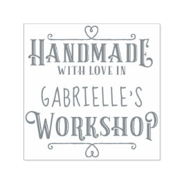 Sello Automático Personalizado trendy hecha a mano con amor en el t